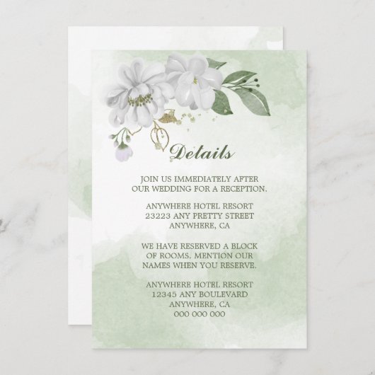 白花の緑の詳細 エンクロージャーカード (正面/裏面)