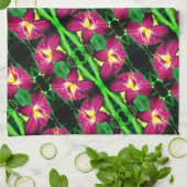 白花クローズアップ抽象芸術パターン キッチンタオル (折り畳み)