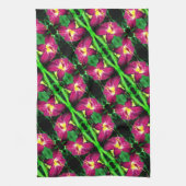 白花クローズアップ抽象芸術パターン キッチンタオル (縦)