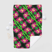 白花クローズアップ抽象芸術パターン ゴルフタオル (インサイチュ)