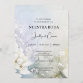 白花スペインの結婚式招待状 招待状 (正面/裏面)
