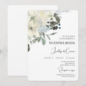 白花スペインの結婚式招待状 招待状 (正面/裏面)
