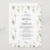 白花パンパスグラス多肉植物 招待状 (正面/裏面)