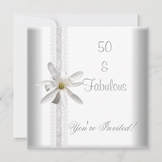 白花ファビュラス50歳誕生日パーティーレース 招待状 (正面)