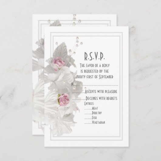 白花フローラ結婚ズ 出欠カード (正面/裏面)