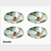 白花マグノリア 楕円形シール (シート)