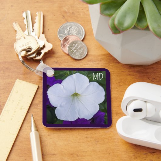 白花写真美しいAshes Bible Verse キーホルダー (デスク)