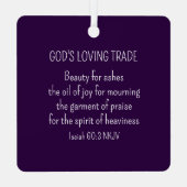 白花写真美しいAshes Bible Verse メタルオーナメント (裏面)