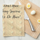 白花抽象芸術感謝 キッチンタオル (四つ折り)