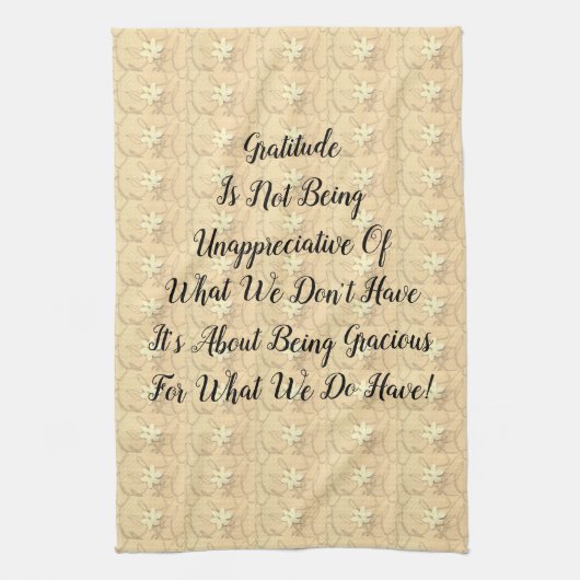 白花抽象芸術感謝 キッチンタオル (縦)