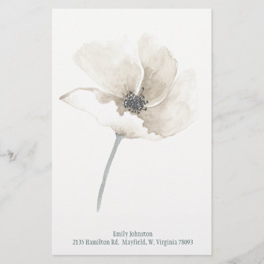 白花文パーソナライズされた房具 便箋 (正面)