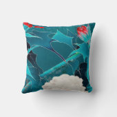 白花日本のデザイン クッション (裏面)