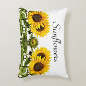 白花柄のひまわりクッション アクセントクッション (正面(垂直))