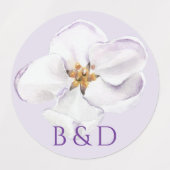 白花水彩春花 ラベル (デザイン1)