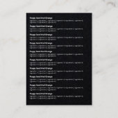 白花石鹸の香りの具付き黒 名刺 (裏面)