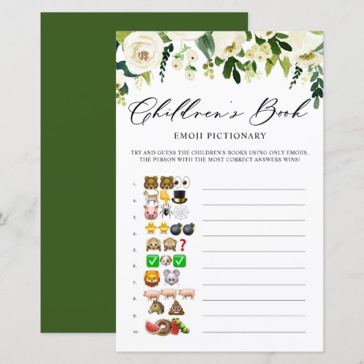 白花童本絵文字カード (正面/裏面)