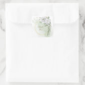 白花緑葉金ゴールドリース スクエアシール (バッグ)