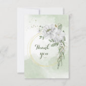 白花緑金ゴールドリースサンキューカード サンキューカード (正面)