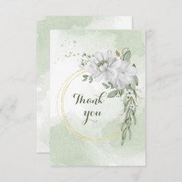 白花緑金ゴールドリースサンキューカード サンキューカード