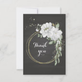 白花緑金ゴールドリース サンキューカード (正面)