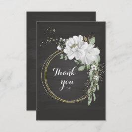 白花緑金ゴールドリース サンキューカード