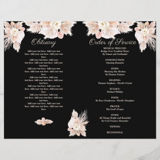 白花葬儀サービス写真プログラム (裏面)