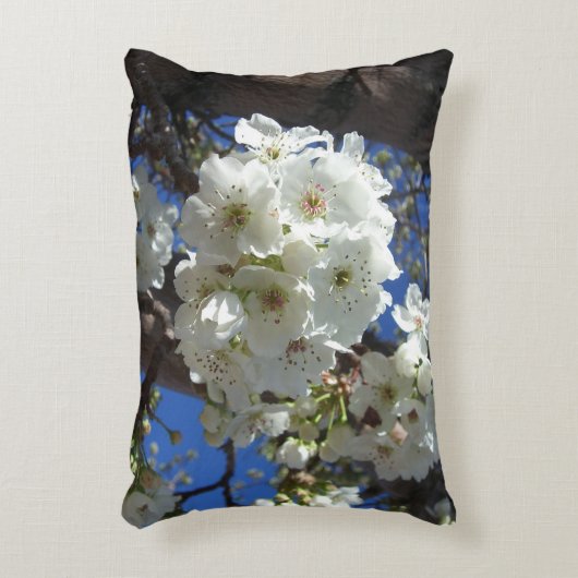 白花観賞用ナシの木 アクセントクッション (正面(垂直))