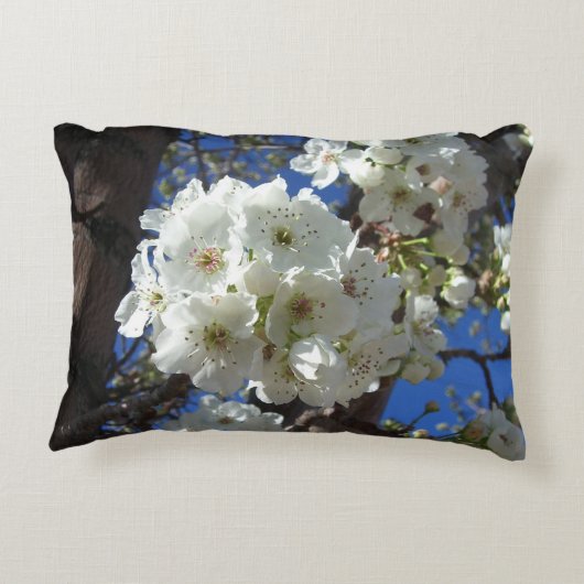 白花観賞用ナシの木 アクセントクッション (裏面)