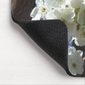 白花観賞用ナシの木 マウスパッド (コーナー)