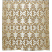 白花飾り金ゴールドシャワーカーテン シャワーカーテン (正面)