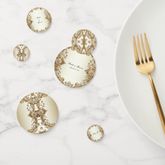 白花飾り金ゴールドテーブル紙吹雪 コンフェッティ (グループ)