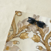 白花飾り金ゴールドビーチタオル ビーチタオル (インサイチュ)