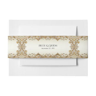 白花飾り金ゴールドベリーバンド 招待状ベリーバンド