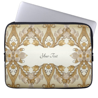 白花飾り金ゴールドラップトップスリーブ ラップトップスリーブ