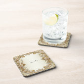 白花飾り金ゴールド懸命プラスチックコースター コースター (右側)