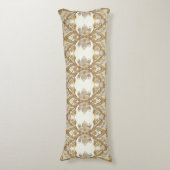 白花飾り金ゴールド抱き枕 ボディピロー (正面縦)