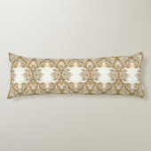 白花飾り金ゴールド抱き枕 ボディピロー (正面)