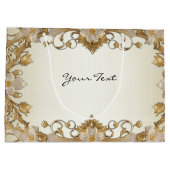 白花飾り金ゴールド抱き枕 ラージペーパーバッグ (裏面)