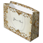 白花飾り金ゴールド抱き枕 ラージペーパーバッグ (裏面アングル)