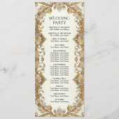 白花飾り金ゴールド結婚式 プログラム (裏面)