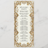 白花飾り金ゴールド結婚式 プログラム (裏面)