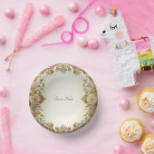 白花飾り金ゴールド ペーパーボウル (パーティー)