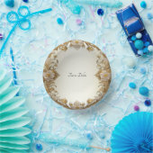 白花飾り金ゴールド ペーパーボウル (パーティー)