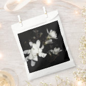 白花黒背景ジャスミンフラワームーン フェイバーバッグ (クリップ留めされた状態)