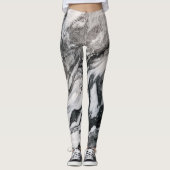 白芸術的大理石フェイク模様 レギンス (正面)