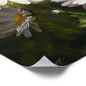 白英語デイジーフラワーアートプリントポスター ポスター (角)