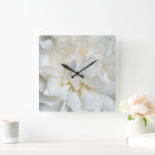 白英語バラクローズアップ スクエア壁時計 (ホーム)