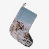 白茶建物 スモールクリスマスストッキング (正面 (吊り時))