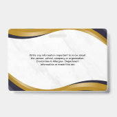 白茶色とブラウンの現代的な高校生のIDカード バッジ (Back)