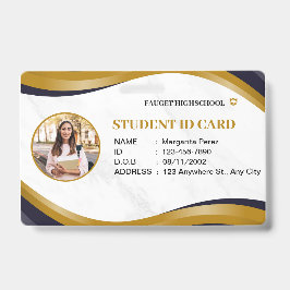 白茶色とブラウンの現代的な高校生のIDカード バッジ